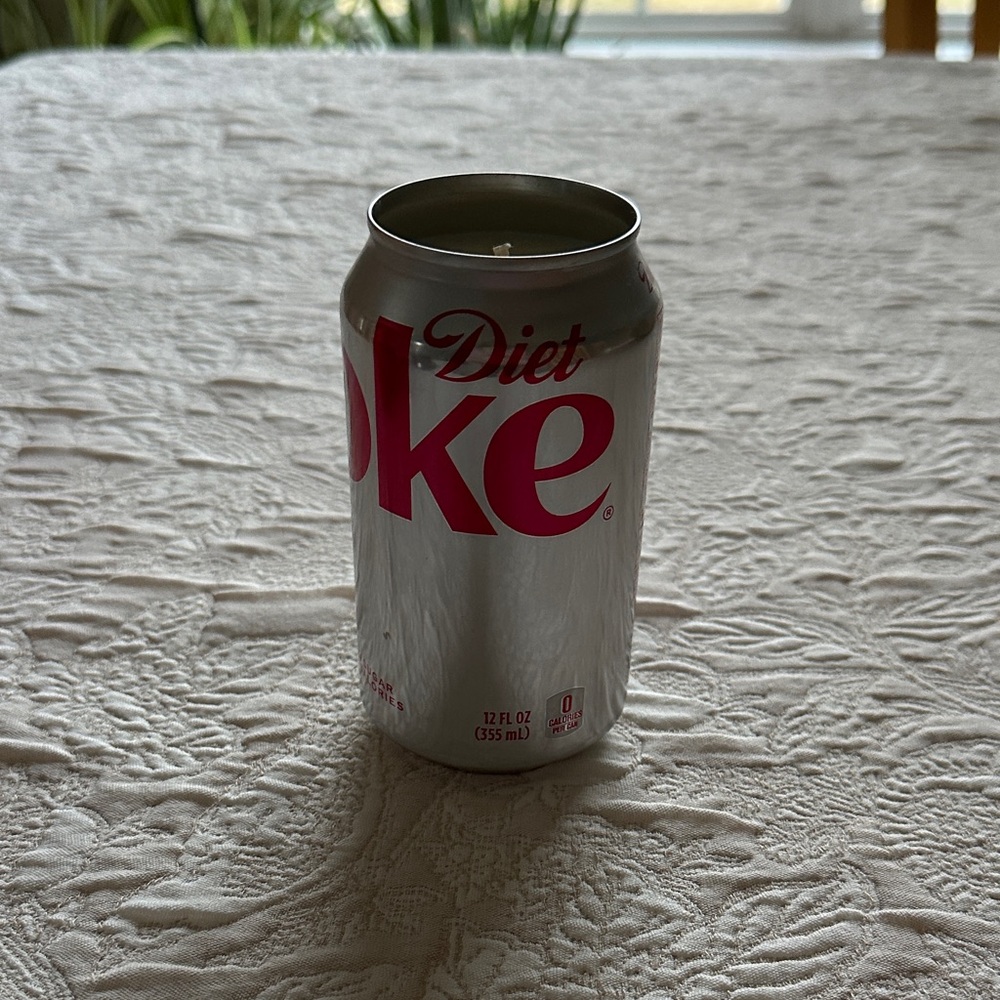 Diet Coke Silver and Red Can Candle